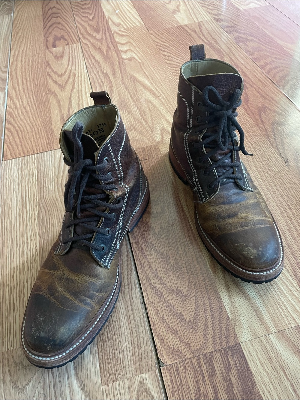 Stetson Men's BROWN LEATHER CHUKKA CASUAL WORK BOOTS Lace Up Size 10 D